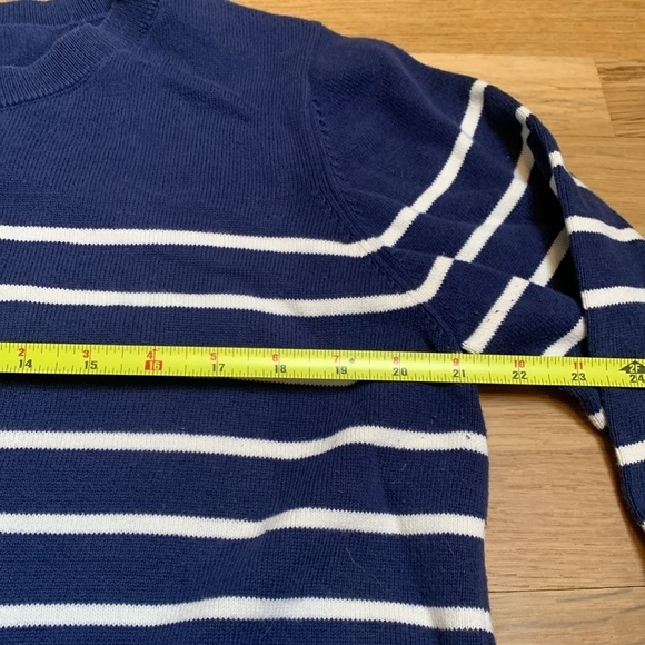 Liz Claiborne Crewneck Long Sleeve Blue & White Striped Knitted Top Women’s XXL - Picture 7 of 11
